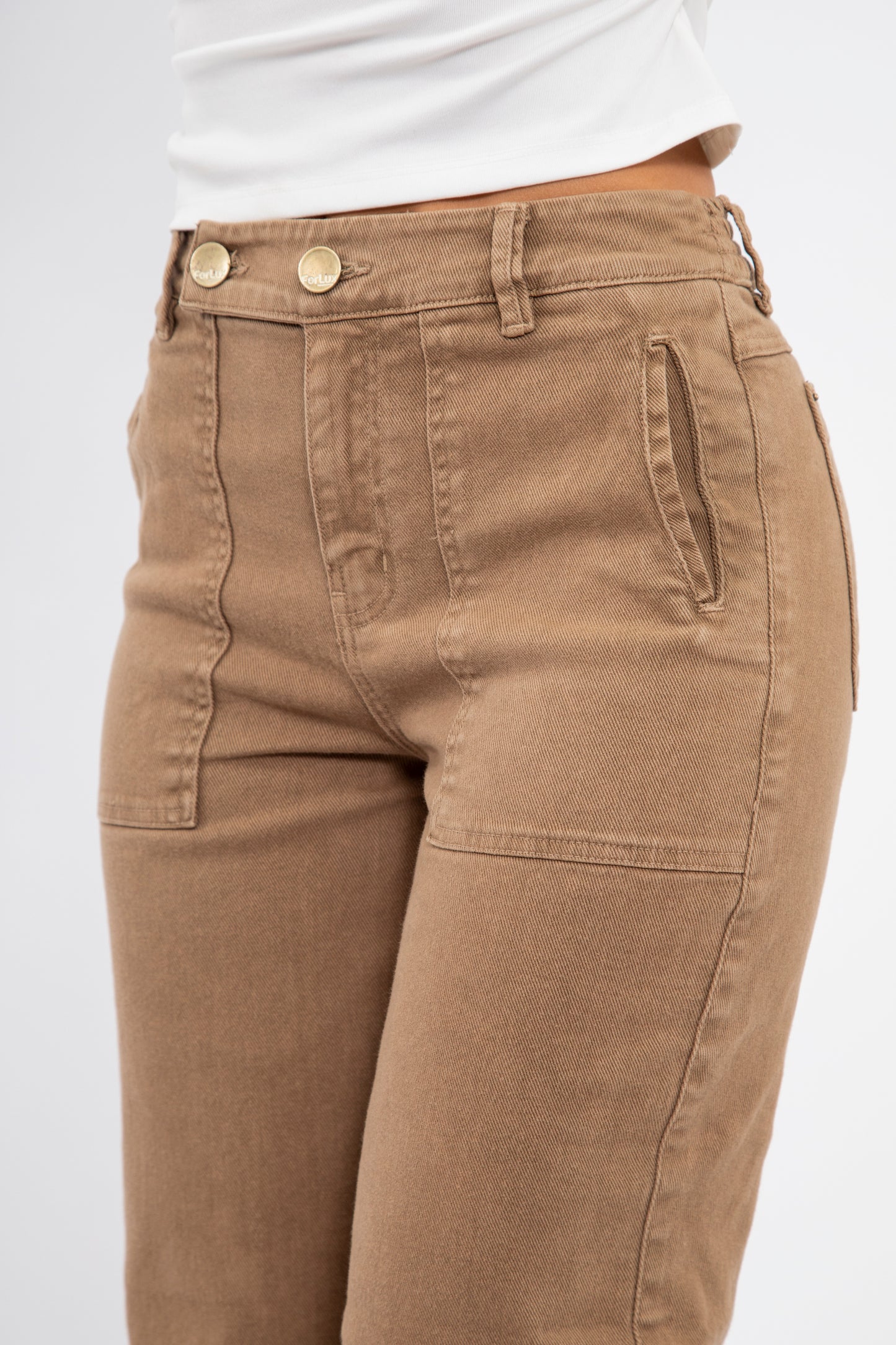 Pantalón recto con detalle en pretina - REF: 10181