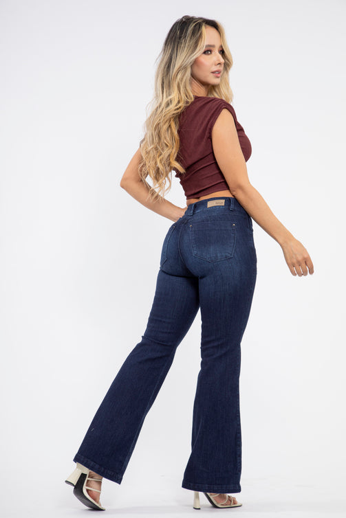Jean flare con bordado - REF: 10192