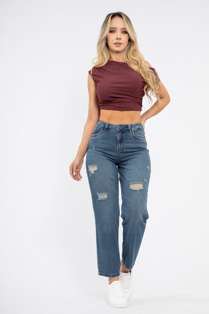 Jean barrel con rotos - REF: 10215