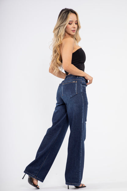 Jean wide leg con rotos - REF: 10161