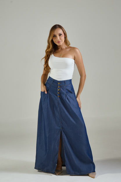 Falda larga en denim - REF: 10249